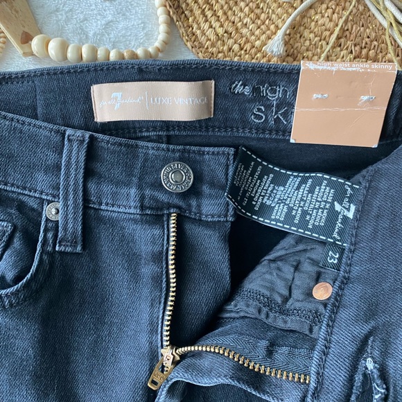 🆕 7 For All Mankind Luxe Vintage High Waist Ankle Skinny Jeans - Picture 5 of 11